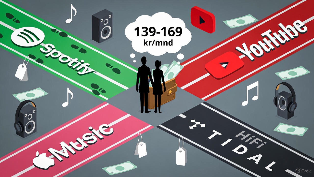 Hvilket musikkabonnement bør du velge? Spotify, Apple Music, Tidal eller YouTube Music?